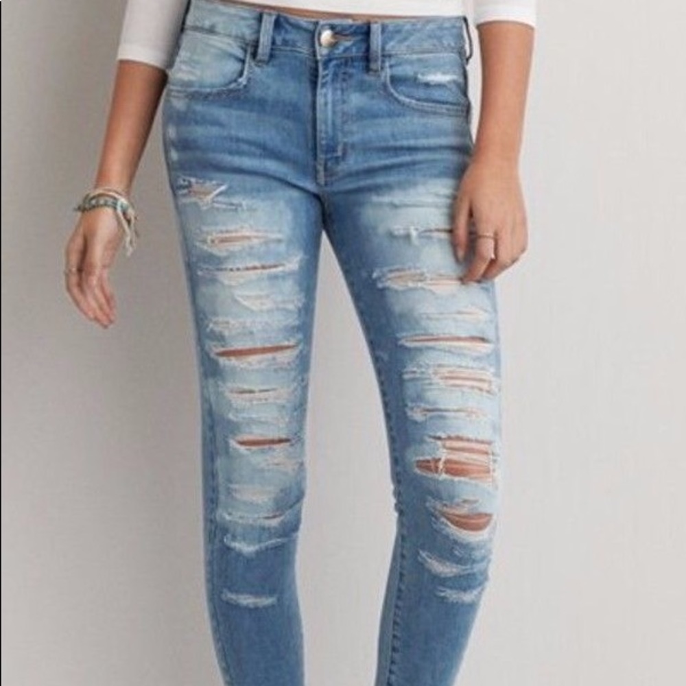 American Eagle Acid Wash Ripped Jeans